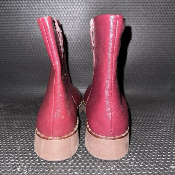 FitFlop Mari Safferano Ankle Zip-Up Burgundy Studded Booties Women’s Size 10 - Picture 3 of 8